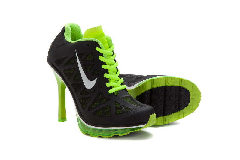Amorti Nike Air Femmes Talons Bottines Vert Noir